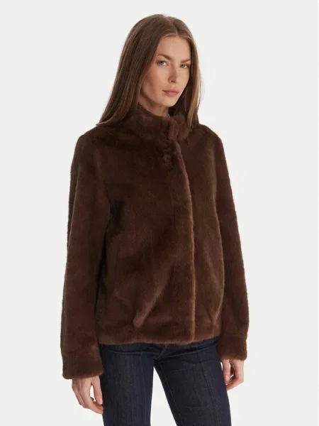 Palton de blană Guess maro