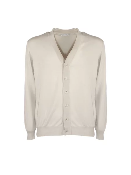 Kardigan Kangra z dekoltem w serek beżowy