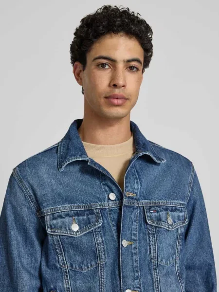 Kurtka jeansowa o kroju krój regular fit z czystej bawełny model RYAN' Tommy Jeans niebieska
