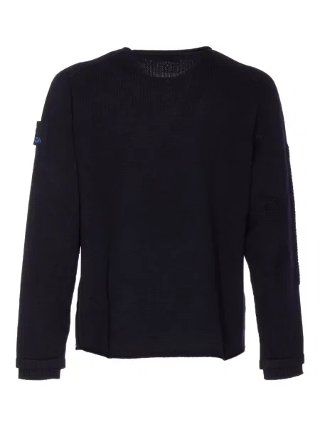 Pulover Premiata cu broderie cu decolteu rotund albastru
