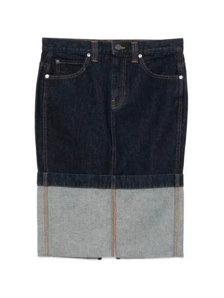 Fustă din denim Khaite până la genunchi albastru