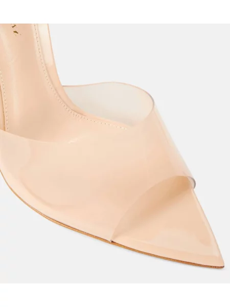 Кожени сандали Gianvito Rossi с отворена пета черно