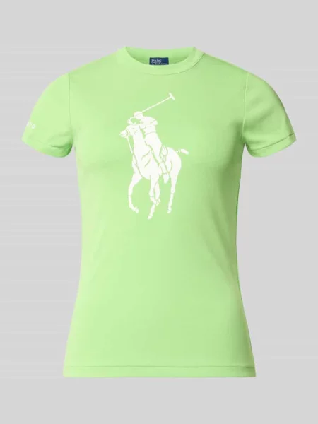 T-shirt o kroju slim fit z mieszanki bawełny Polo Ralph Lauren zielona