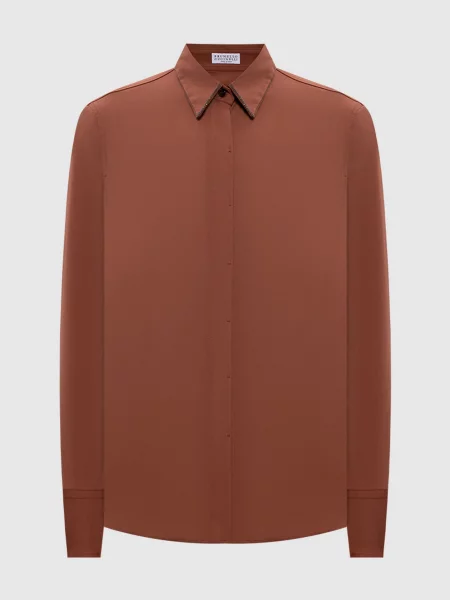 Рубашка Brunello Cucinelli коричневая