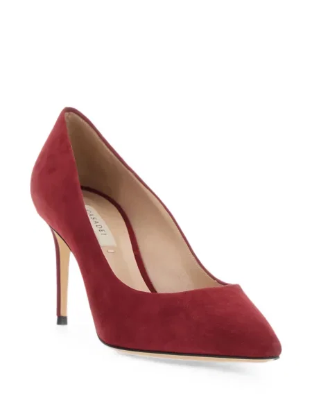 Pantofi cu toc Casadei din piele de căprioară roșu