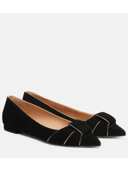 Balerini Gianvito Rossi din piele de căprioară negru