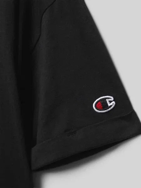 T-shirt z nadrukiem z logo Champion czarna