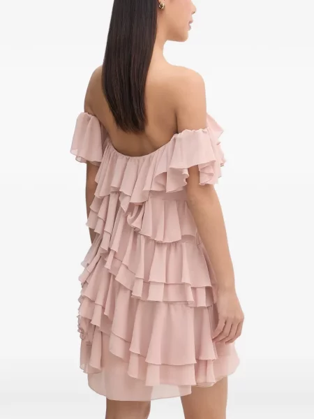 Rochie mini Aniye By cu volane roz