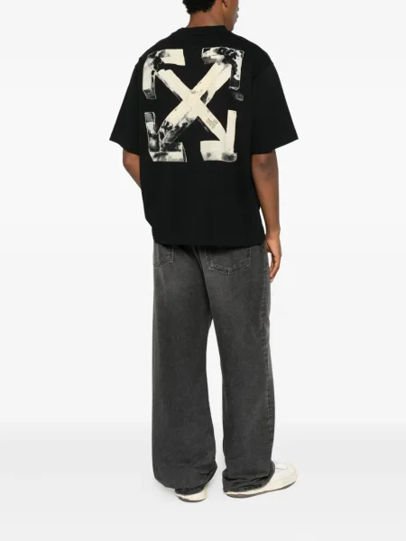 Tricou Off-white cu autograf alb