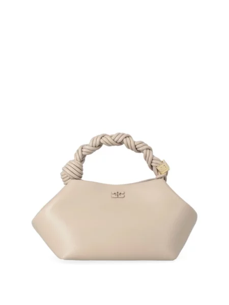 Torebka crossbody Ganni z klapami beżowa
