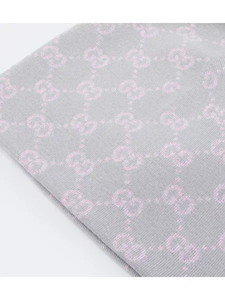 Vlnená čiapka Gucci sivá