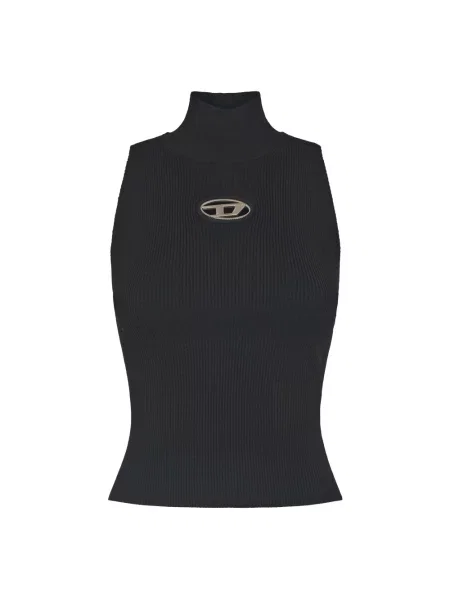 Top Diesel prążkowany na ramiączkach czarny