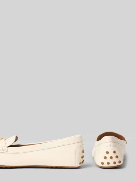 Loafersy z naturalnej skóry bydlęcej model BARNSBURY' Lauren Ralph Lauren beżowe