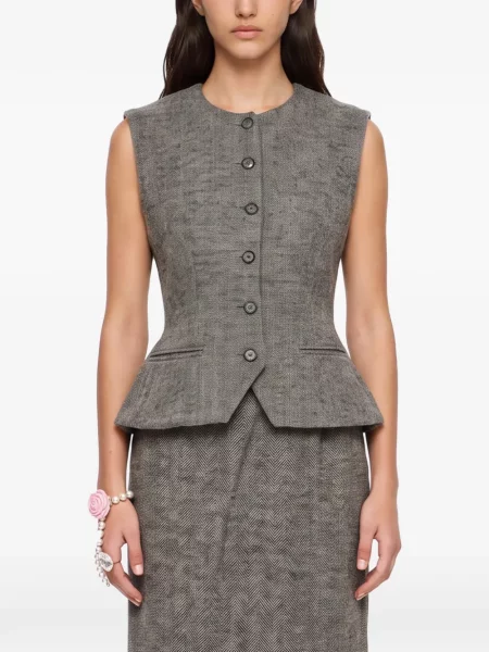 Geacă Magda Butrym cu model herringbone gri