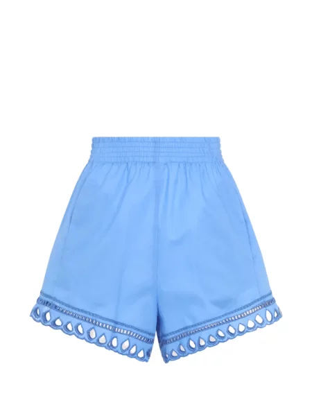 Pantaloni scurți Ermanno Scervino cu broderie albastru