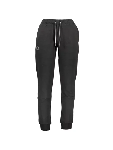 Spodnie dresowe La Martina z elastyczną talią czarne