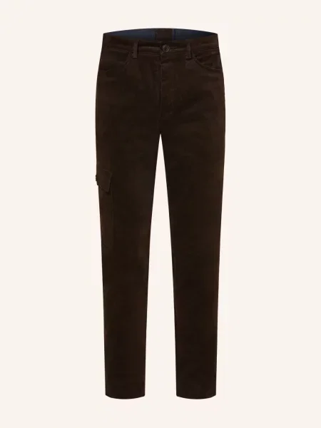 Grasegger Cargové Kalhoty Turin Slim Fit Ze Sametu tmavě hnědá