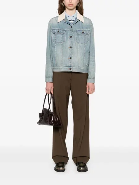Pantaloni Miu Miu de lână maro