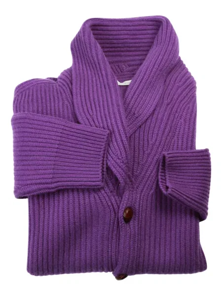 Кашмирена оребрен жилетка Manrico Cashmere виолетово