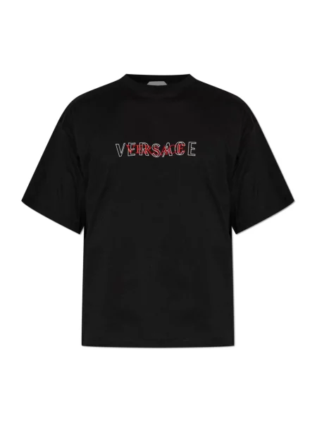 Koszulka Versace z logo czarna
