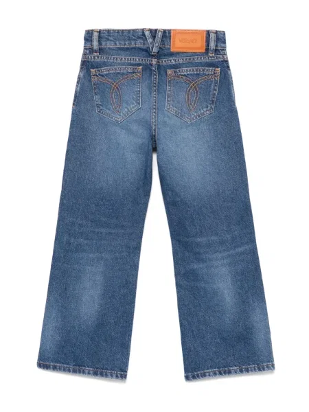 Jeansy straight leg dziecięce Versace niebieskie
