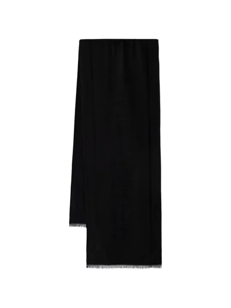 Fular Moschino cu franjuri de lână negru