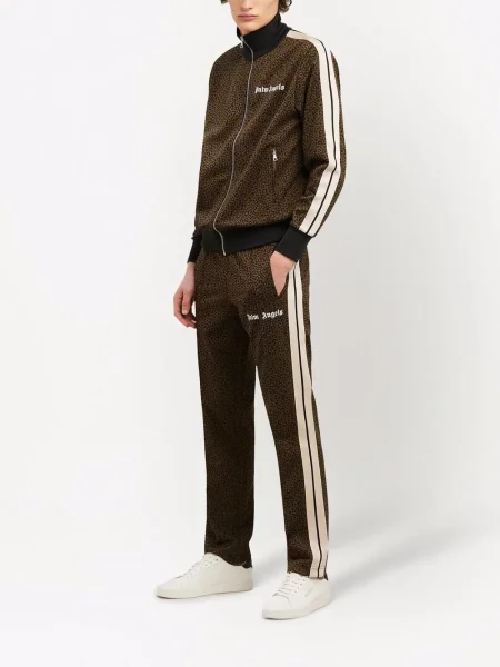 Leopardí žakárové běžecké kalhoty Palm Angels