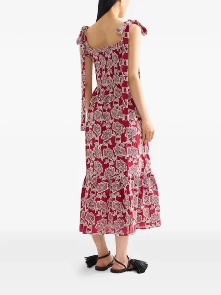 Rochie midi Erdem cu model floral roșu