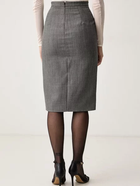 Elisabetta Franchi Spódnica ołówkowa Fitted Fit szary