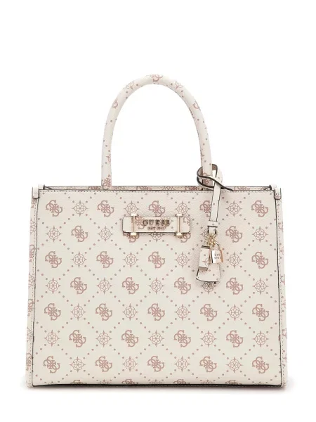 Rucsac Guess cu autograf alb