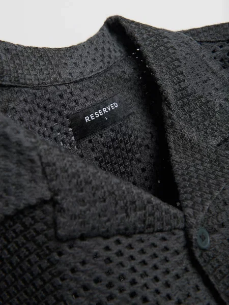 Ажурная рубашка Reserved черная