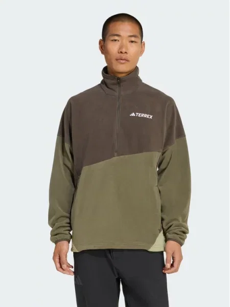 Hanorac din fleece Adidas din fleece verde