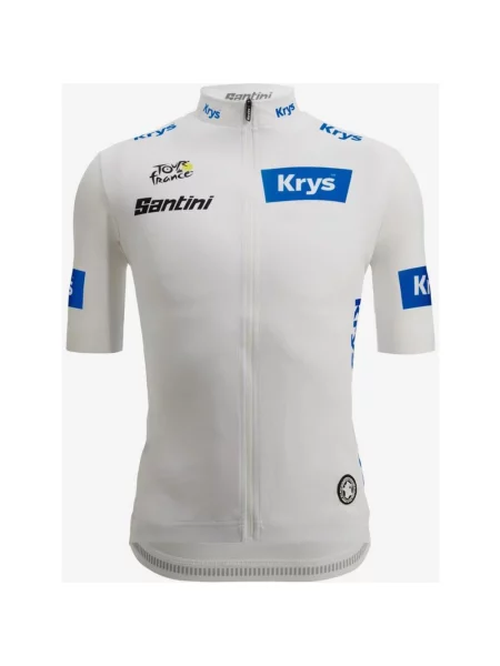Koszulka rowerowa Tour de France Lider Klasyfikacja Młodzieżowa Fan Line Krótki Rękaw Corte Classic XXS biały