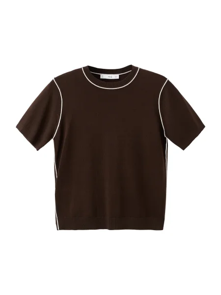 MANGO Pulover maro închis / murdar alb