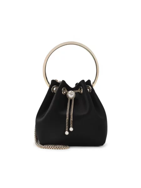 Satynowy kapelusz Jimmy Choo czarny
