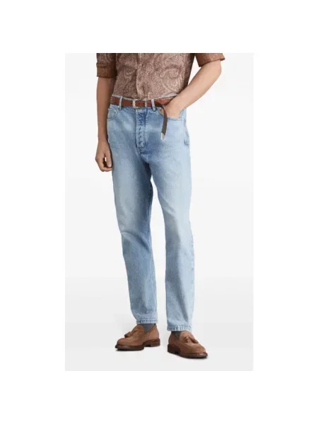 Jeansy Brunello Cucinelli z 5 kieszeniami niebieskie