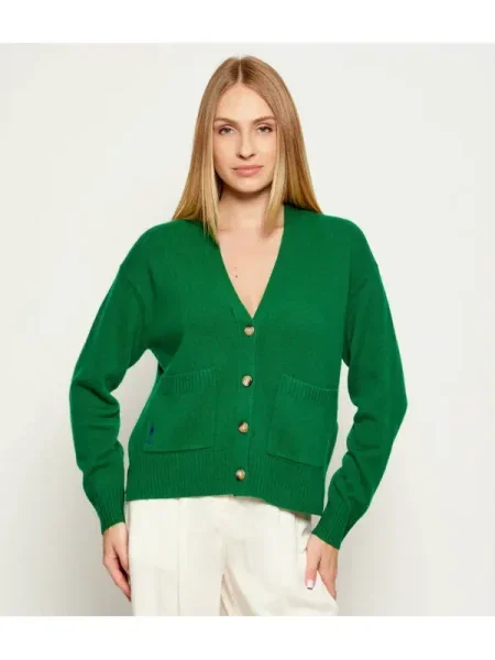 POLO RALPH LAUREN De lână cardigan cu adaos de cașmir verde