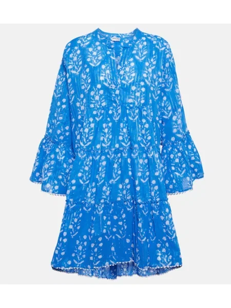 Rochie Juliet Dunn cu model floral albastru