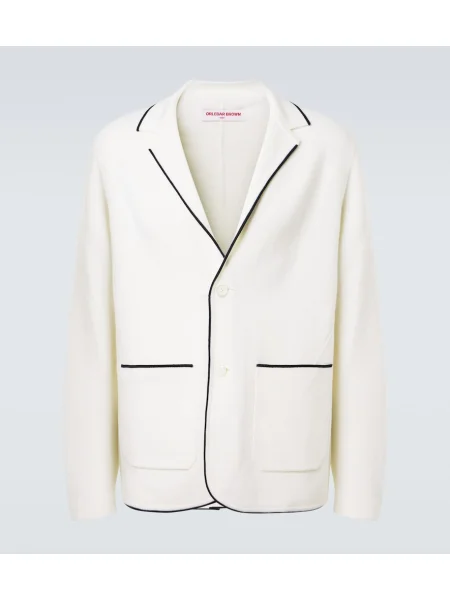 Sacou Orlebar Brown de lână alb