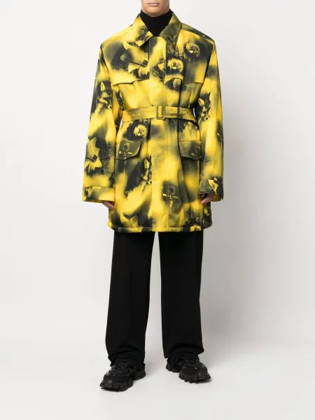 Parka Prada w abstrakcyjne wzory żółta