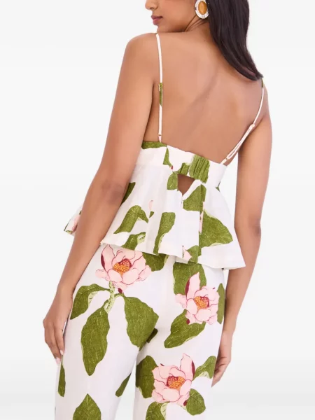 Top Cara Cara cu model floral cu imagine alb