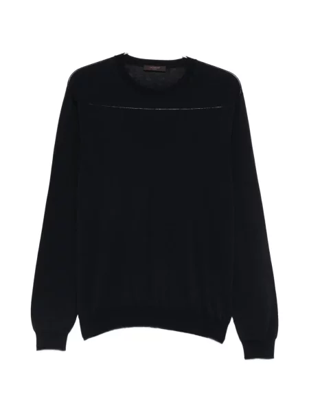 Tricou Zanone cu decolteu rotund lung negru