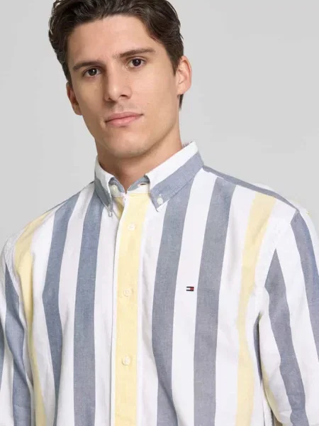 Tommy Hilfiger Koszula Oxford Relaxed Fit gelb biała