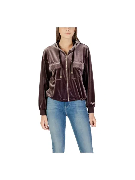 Liu Jo Bluzy Kobieta XS Chenille Hoodie brązowy