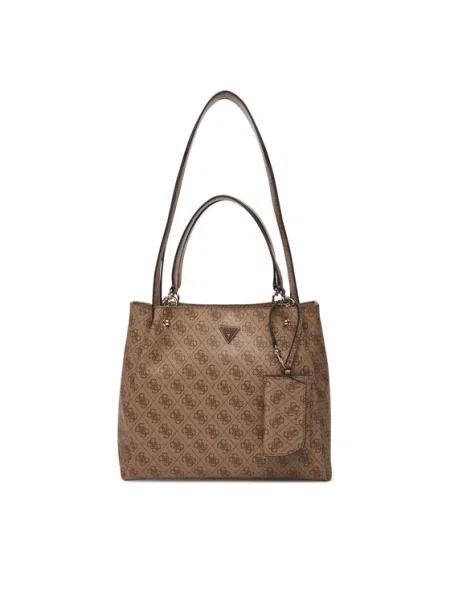 Τσάντα Guess Lorella Logo Σκούρο μπεζ καφέ