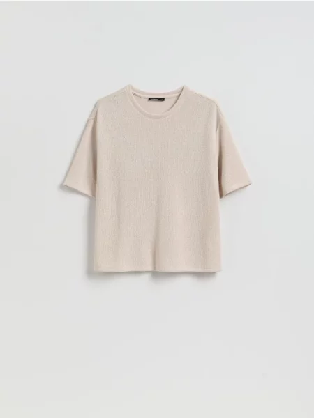 Reserved Tricou cu adaos de bej