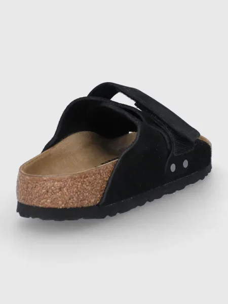Замшевые шлепанцы Birkenstock черные