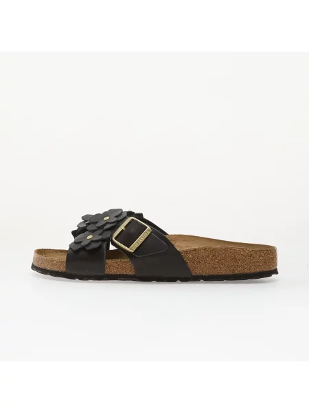 Кожени маратонки Birkenstock на цветя черно
