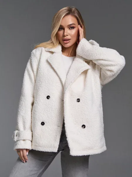 Вовняне Пальто ISSA Plus молочний