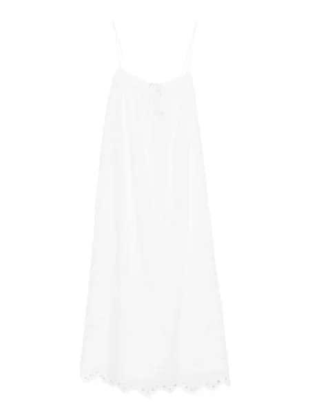 Rochie midi Matteau cu broderie până la genunchi de costum alb